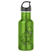 Gemiddelde Cool Dinosaur T Rex Cartoon Waterfles (Voorkant)