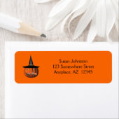 Gemiddelde Jack O Lantern Halloween-adreslabel Etiket (Insitu)