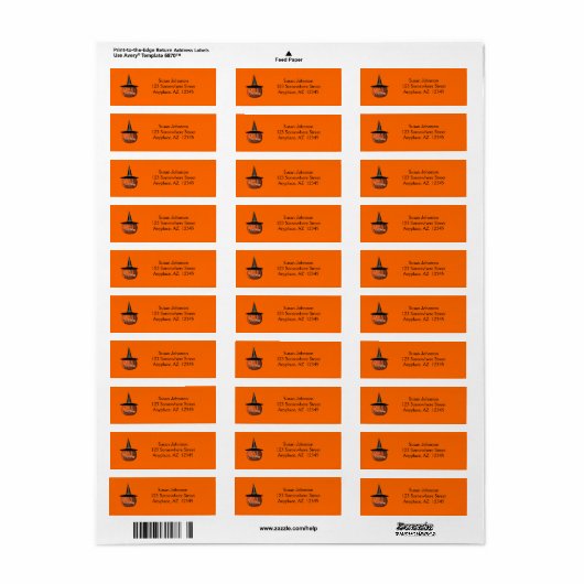 Gemiddelde Jack O Lantern Halloween-adreslabel Etiket (Full Sheet)