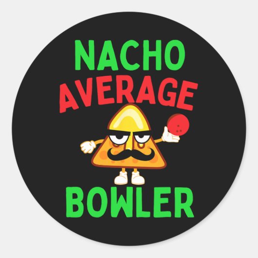 Gemiddelde Nacho Bowler Cinco De Mayo Bowling Mexi Ronde Sticker (Voorkant)