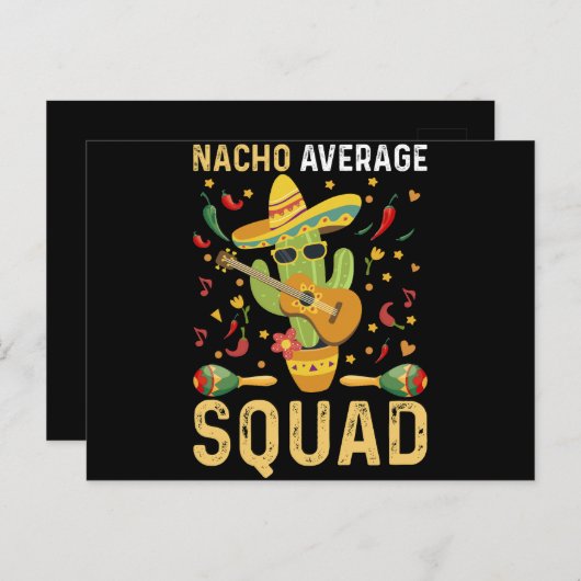 Gemiddelde Nacho Squad Cinco de Mayo Mexican Party Briefkaart (Voorkant / Achterkant)