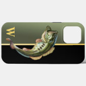 Gemiddelde springende baars vissen Monogram Case-M Case-Mate iPhone Case (Achterkant (horizontaal))