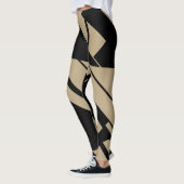 Gemiddelde Tan, zwart Geometrisch Abstract Design  Leggings (Links)