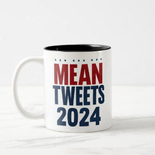 Gemiddelde Tweets 2024 Grappige Verkiezing Trump  Tweekleurige Koffiemok