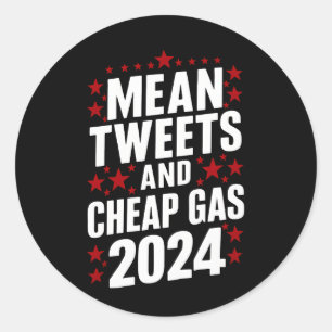 Gemiddelde tweets en goedkoop gas Donald Trump 202 Ronde Sticker