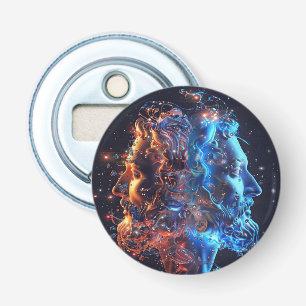 Gemini 3D man avatar Button Flesopener