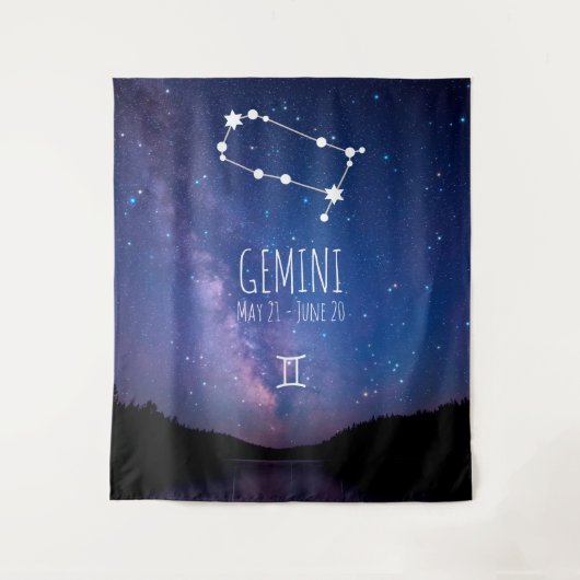 Gemini | Aangepaste astrologie Tapestry Wandkleed (Voorkant)
