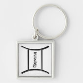 GEMINI, abstract ontwerp van het sterrenbeeld, Sleutelhanger (Voorkant)