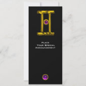 GEMINI ALEXANDRITE MONOGRAM, amethyst felzwart Kaart (Achterkant)