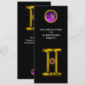 GEMINI ALEXANDRITE MONOGRAM, amethyst felzwart Kaart (Voorkant / Achterkant)