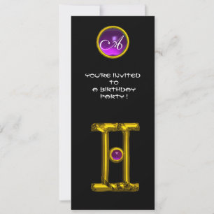 GEMINI ALEXANDRITE MONOGRAM, amethyst felzwart Kaart
