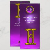 GEMINI ALEXANDRITE MONOGRAM, amethyst heldergeel Kaart (Voorkant / Achterkant)