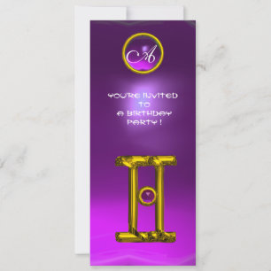 GEMINI ALEXANDRITE MONOGRAM, amethyst heldergeel Kaart