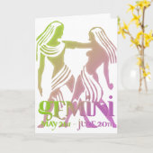 Gemini Astrologie Anniversaire Carte design 1 (Fleur jaune)