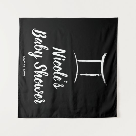 Gemini Astrologie Sterrenbeeld Feest Achtergrond Wandkleed (Voorkant (horizontaal))