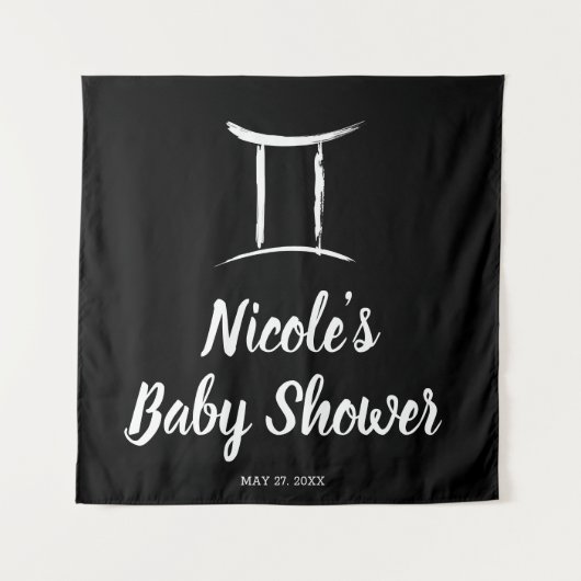 Gemini Astrologie Sterrenbeeld Feest Achtergrond Wandkleed (Voorkant)