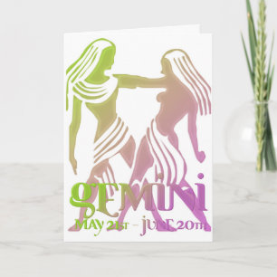 Gemini Astrologie Verjaardagskaart ontwerp 1 Kaart