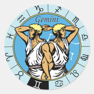 gemini astrologisch zodiaal teken ronde sticker