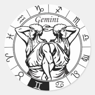 gemini astrologisch zodiale teken ronde sticker