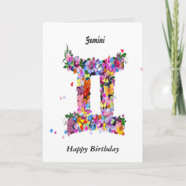 Gemini Astrology Birthday Card Kaart