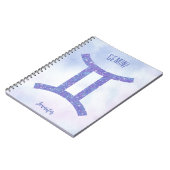 Gemini Astrology Sign Speciaal Paars Notitieboek (Linkerzijde)