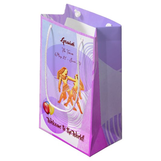 Gemini Baby (21 mei - 20 juni) De tweeling Klein Cadeauzakje (Voorkant Gekanteld)