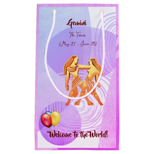 Gemini Baby (21 mei - 20 juni) De tweeling Klein Cadeauzakje (Voorkant)