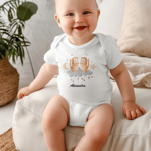Gemini Baby: Twins' Delight Customizable Romper