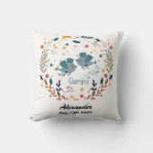 Gemini Baby Zodiac Nursery Pillow Kussen (Voorkant)