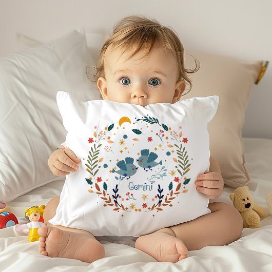 Gemini Baby Zodiac Nursery Pillow Kussen