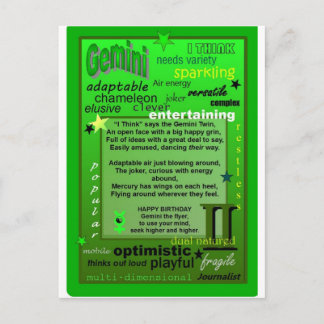GEMINI BIRTHDAY BRIEFKAART