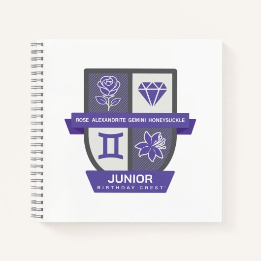 Gemini Birthday Crest™ for June 1-21 Notitieboek (Voorkant)