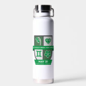 Gemini Birthday Crest™ for May 21-31 Waterfles (Achterkant)