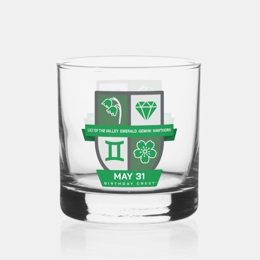 Gemini Birthday Crest™ for May 21-31 Whisky Glas (Voorkant)