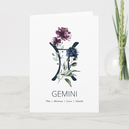 Gemini Birthday Kaart (Voorkant)
