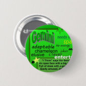 GEMINI BIRTHDAY RONDE BUTTON 5,7 CM (Voorkant /achterkant)