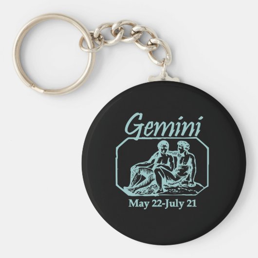 Gemini Blauwgroen Sleutelhanger (Voorkant)