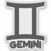 Gemini Bold Zodiac Teken Horoscoop Aangepaste Teks Sticker (Voorkant)