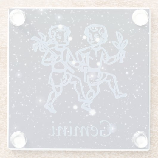 Gemini Constellation and Zodiac Sign with Stars Glazen Onderzetter (Achterkant)