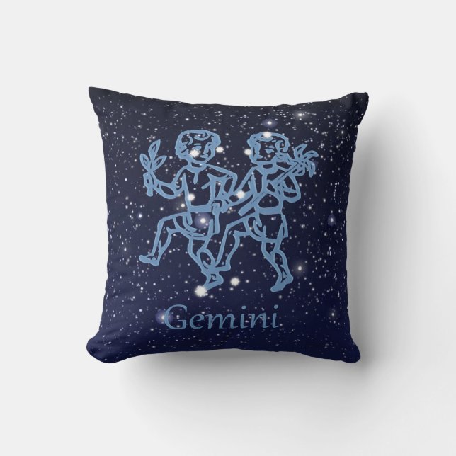 Gemini Constellation and Zodiac Sign with Stars Kussen (Voorkant)