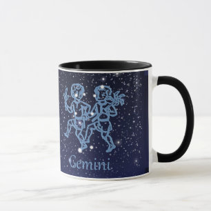 Gemini Constellation and Zodiac Sign with Stars Mok