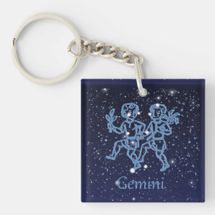 Gemini Constellation and Zodiac Sign with Stars Sleutelhanger