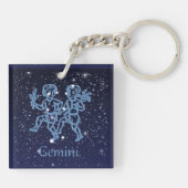 Gemini Constellation and Zodiac Sign with Stars Sleutelhanger (Achterkant)