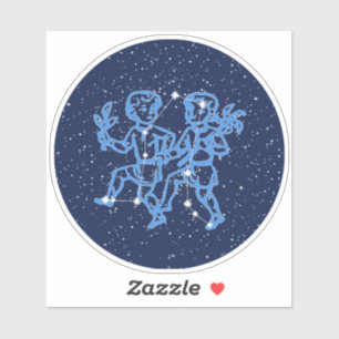 Gemini Constellation and Zodiac Sign with Stars Sticker