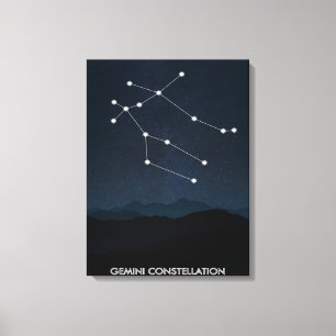 Gemini Constellation Canvas Decoratie van de kam