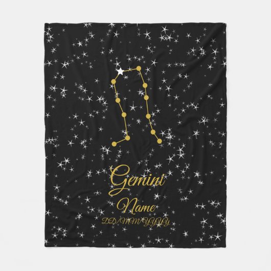 Gemini Constellation Fleece Deken (Voorkant)