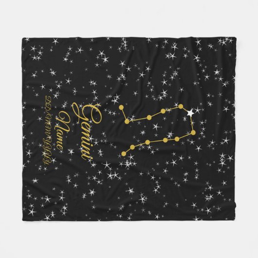 Gemini Constellation Fleece Deken (Voorkant (Horizontaal))