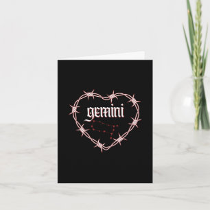 Gemini Constellation Gothic Edgy Verjaardag Kaart