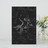 Gemini Constellation Map Engraving by Hevelius Briefpapier (Staand voorkant)