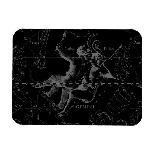 Gemini Constellation Map Engraving by Hevelius Magneet (Horizontaal)